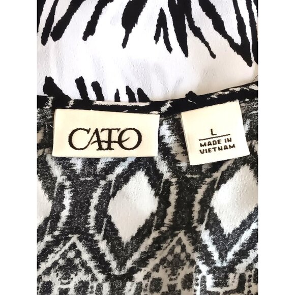 Cato Semi Sheer Zebra Print Crochet Details Bell Sleeve Top Size Large - Picture 7 of 8